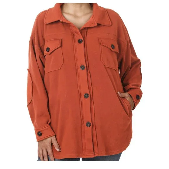 #335 PLUS FLEECE SHACKET - Picture 6 of 14